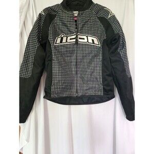 Icon Black Hooligan 2 Padded Motorcycle Womens Lined Jacket Sz Small Zip Racing